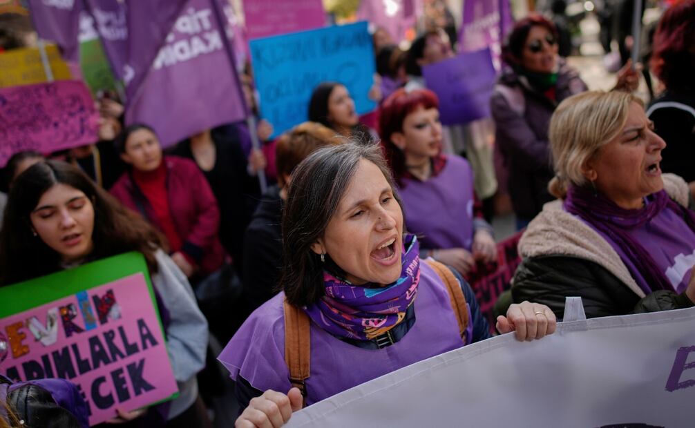 Manifestación del 8M en Turquía. Foto: AP