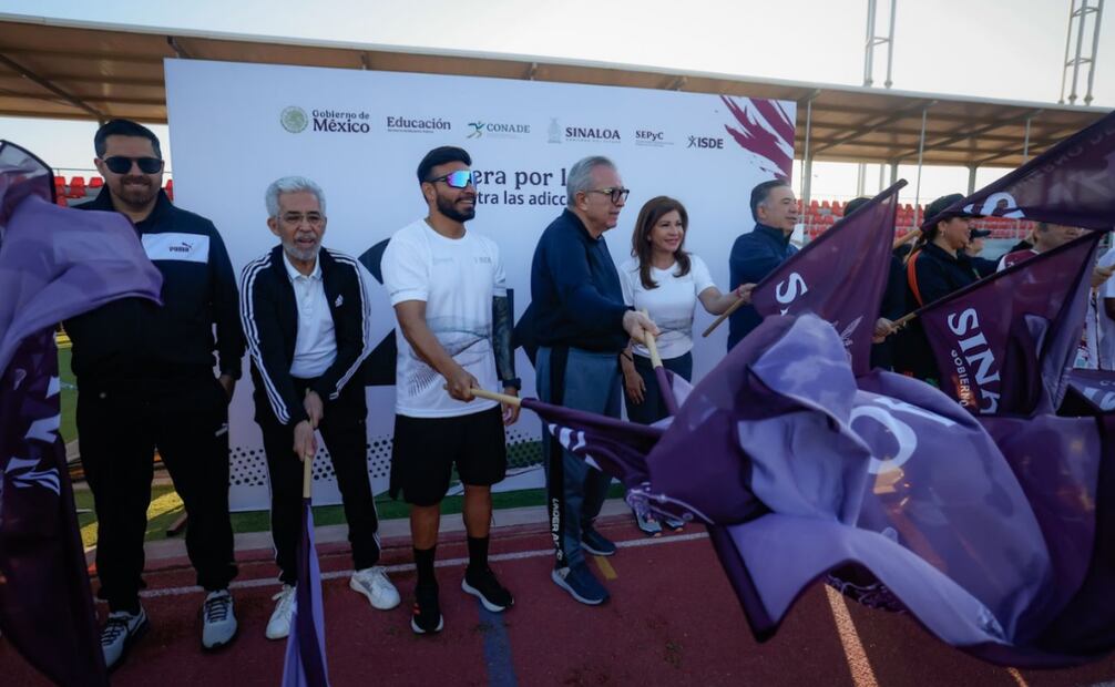 Rubén Rocha asiste a Carrera por la Paz y contra las Adicciones en Sinaloa (30/03/2025). Foto: Especial