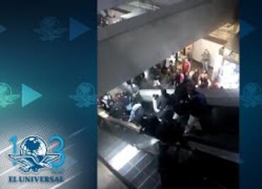 Escalera eléctrica falla y provoca caos en Metro Tacubaya; hay 2 lesionados