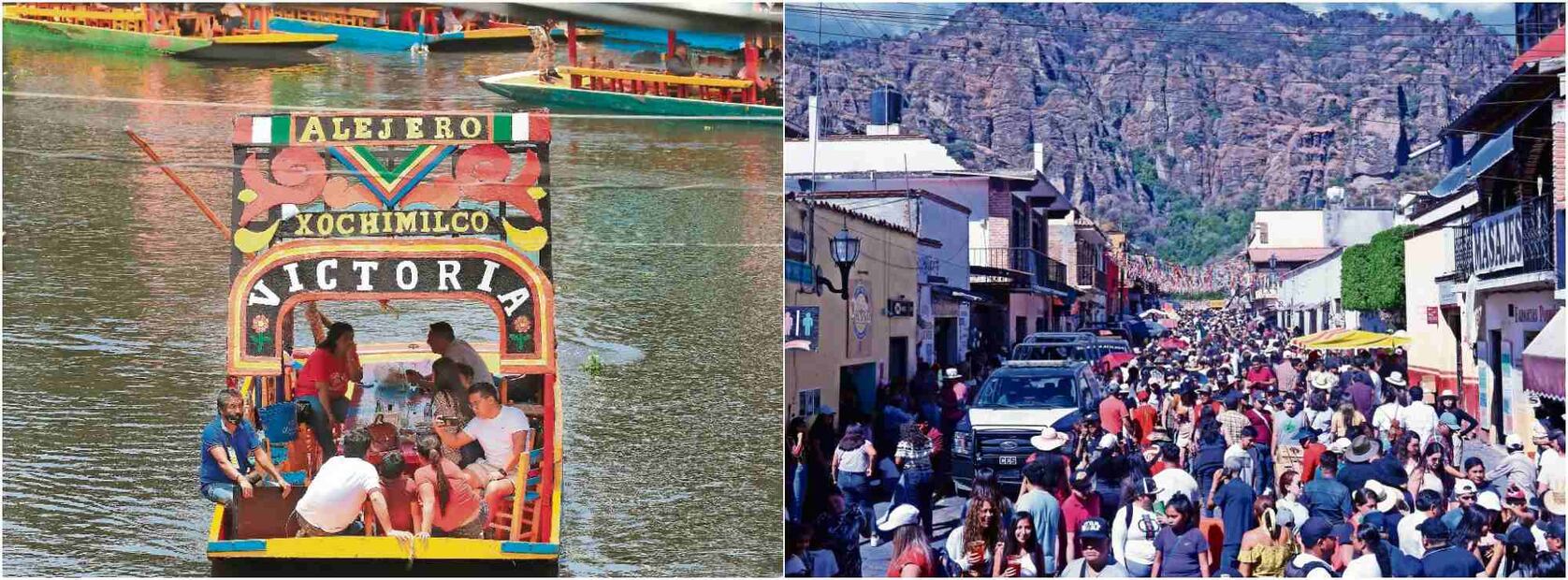 Xochimilco (izquierda) y Tepoztlán (derecha), son sitios donde el turismo desbordado ha impactado de forma negativa. (21/03/2025) Foto: Archivo | El Universal