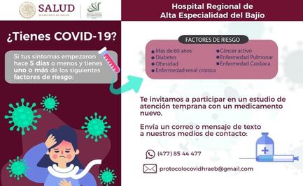 Convoca Hospital de Especialidades en Guanajuato a ser parte de estudio contra el Covid-19