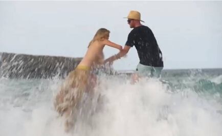 Ola tira a Kate Upton mientras posaba topless