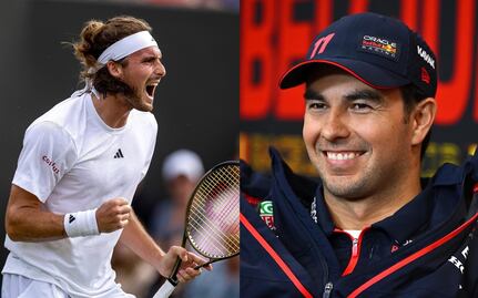 Confiesa el tenista Stefanos Tsitsipas su amor por Checo Pérez: "Es al que sigo" 