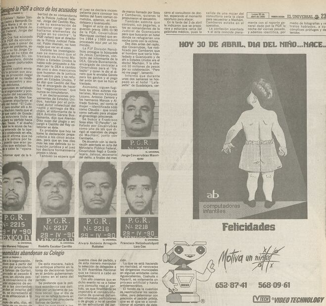 30 abril 1990 cinco consignados caso Álvarez Machain. Foto: Especial