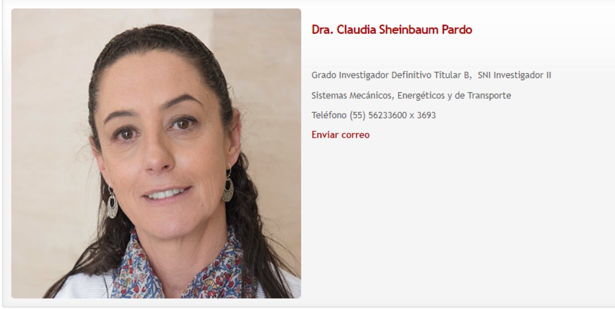 Archivos oficiales del Instituto de Ingeniería de la UNAM, corroboran su máximo grado de estudios es un Doctorado en Ingeniería Energética. Foto Instituto de Ingeniería de la UNAM