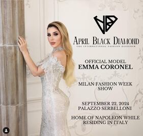Emma Coronel llegará a la Fashion Week de Milán; modelará colección de famosa diseñadora