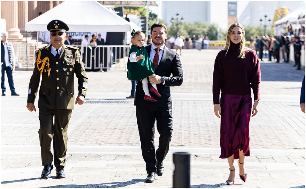 Samuel García lideró el desfile del 114 Aniversario de la Revolución Mexicana en Nuevo León (20/1172024). Foto: Especial