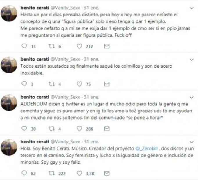 "Soy gay y soy feliz", revela hijo de Gustavo Cerati
