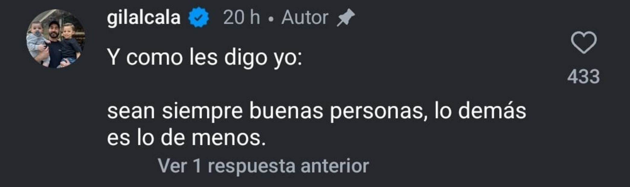 Mensaje de Gil Alcalá en redes sociales