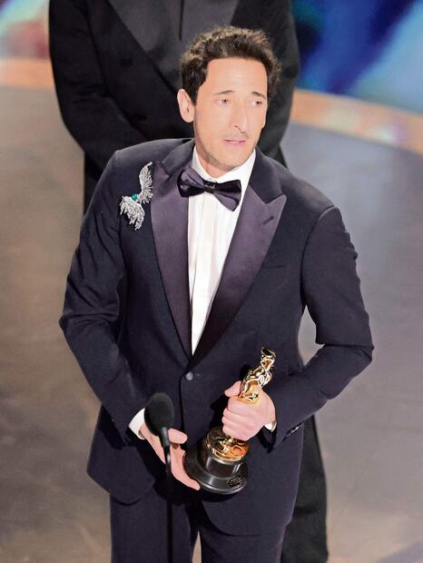 Adrien Brody, Mejor actor por The Brutalist. (03/03/2025) Foto: Agencias