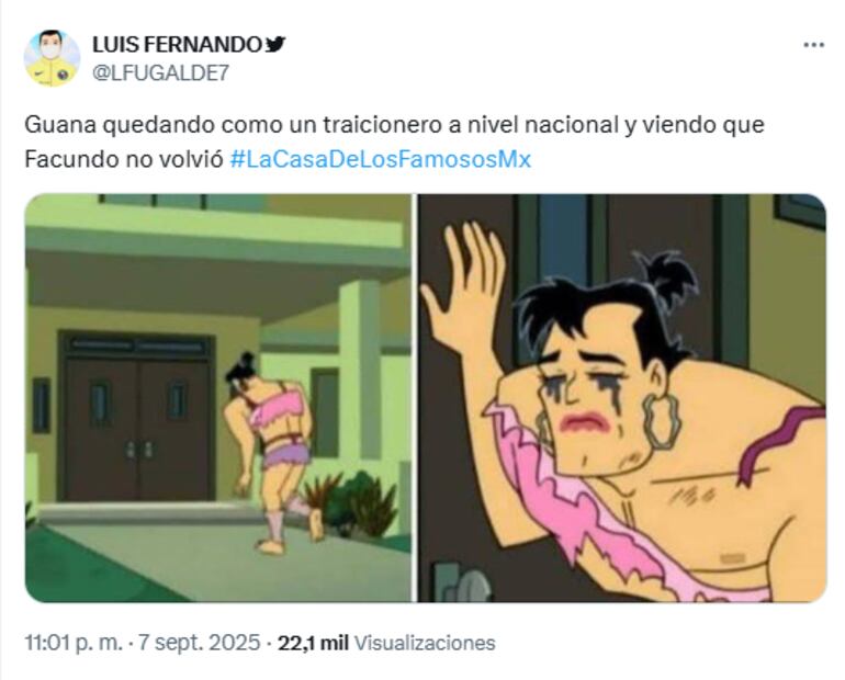 Memes de la sexta gala de eliminación en La Casa de Los Famosos 2025. Foto: X
