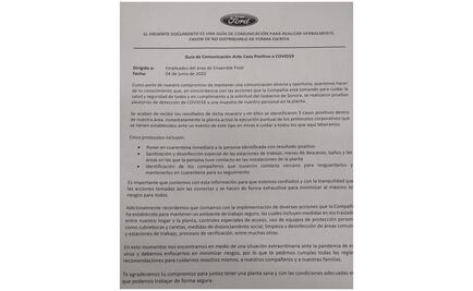 Dan positivo a Covid-19 tres trabajadores de Ford en Sonora 