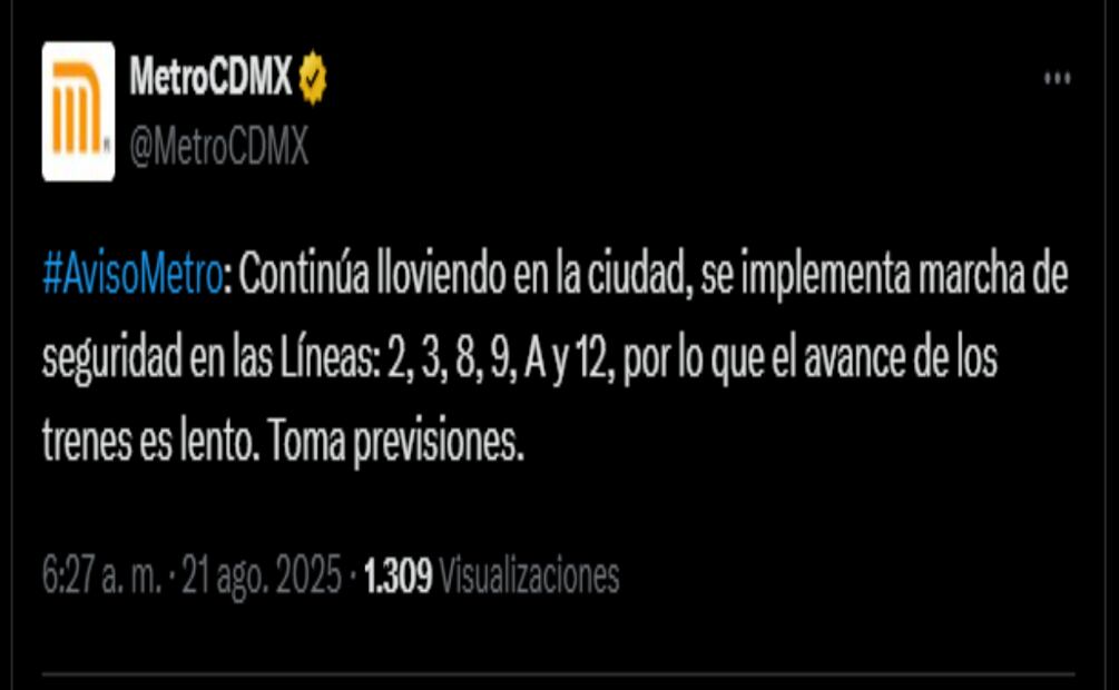 Avance Metro CDMX. Foto: Especial