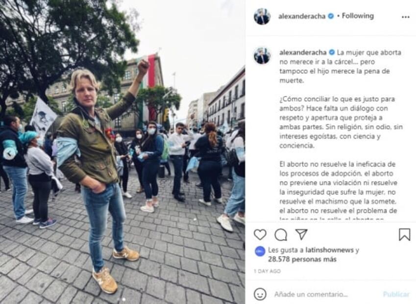 Alexander Acha se lanza contra el aborto: "es la salida fácil, pero no es una solución"