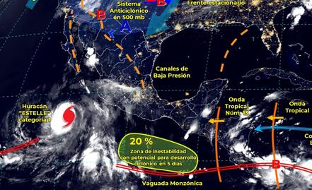 Huracán Estelle provocará lluvias intensas para Sinaloa y muy fuertes en Guanajuato y Sonora