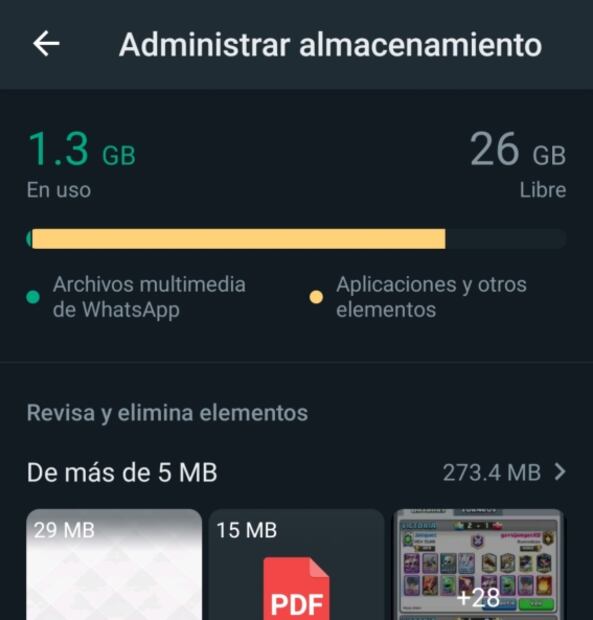 Cómo limpiar la app de WhatsApp para liberar espacio