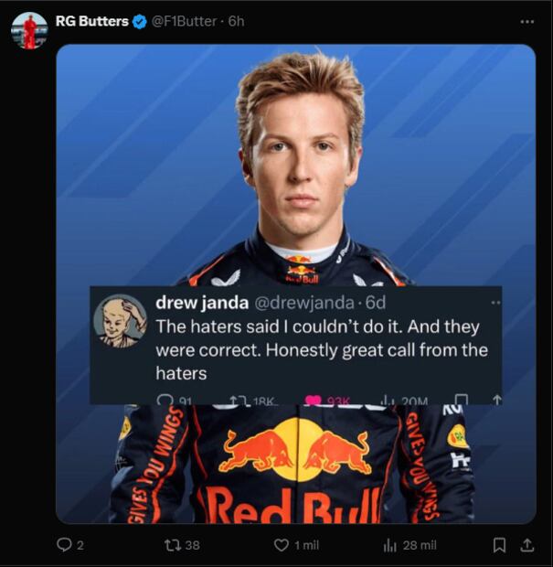 Los MEJORES MEMES de la salida de Liam Lawson de Red Bull