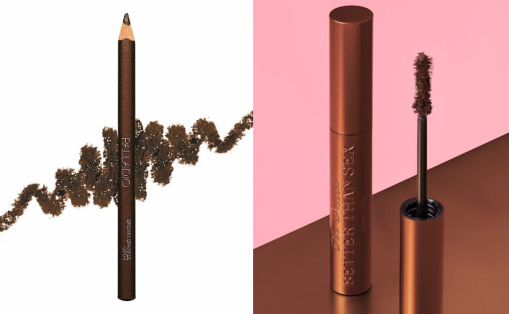 Estos son los productos que usa Amely Nodal para maquillar sus ojos en tonos café. Fotos: Palladio / Too Faced