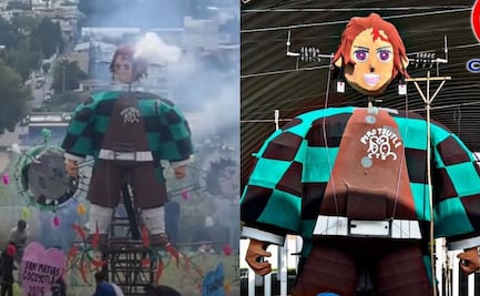 Personaje de Demon Slayer protagoniza quema de castillo pirotécnico en Puebla; video se viraliza en redes