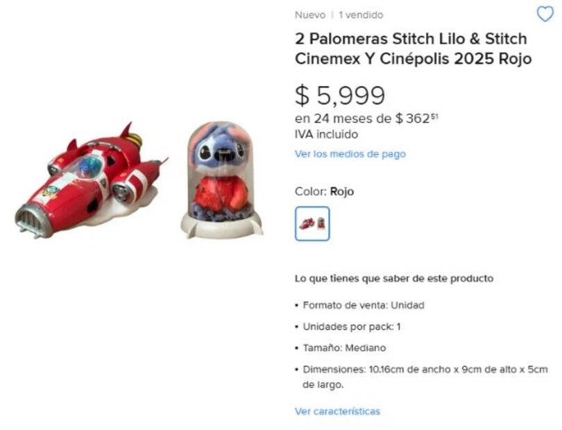 Revenden palomeras de Cinépolis y Cinemex por casi 6 mil pesos. Foto: Captura de pantalla