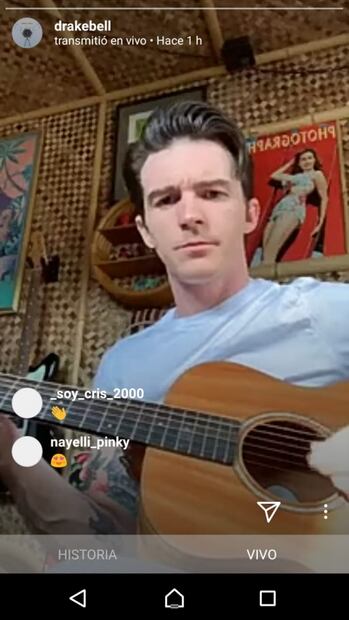 Drake Bell da concierto en vivo desde Instagram