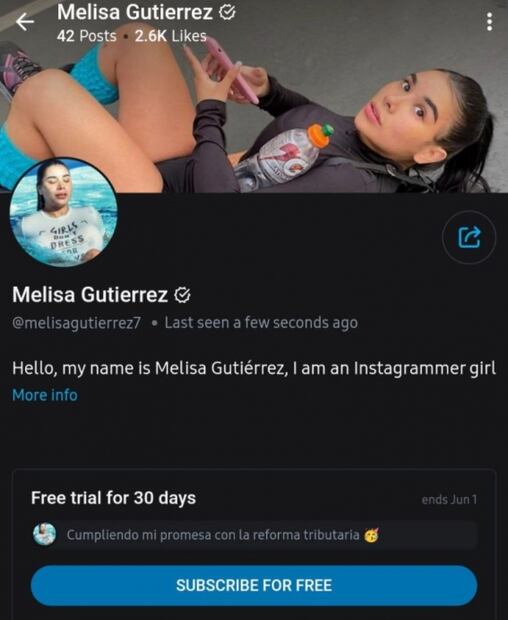Viral: influencer prometió que si caía la reforma tributaria su OnlyFans sería gratis