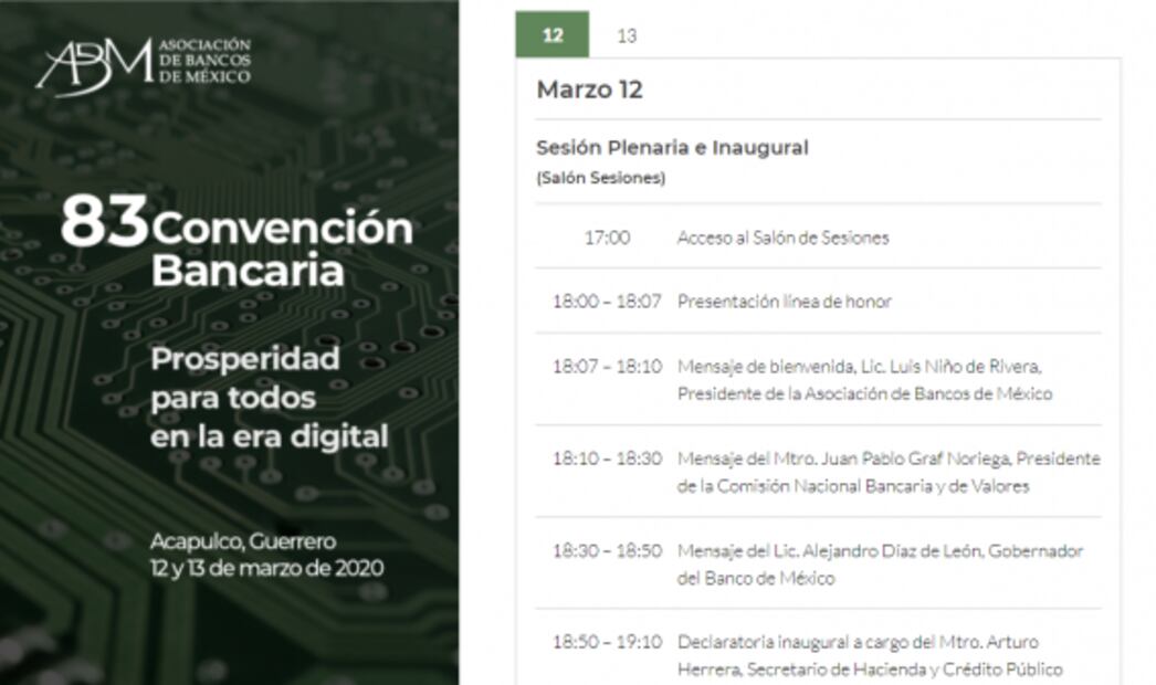 Con agenda digital y la presencia de AMLO, se alista convención bancaria 2020