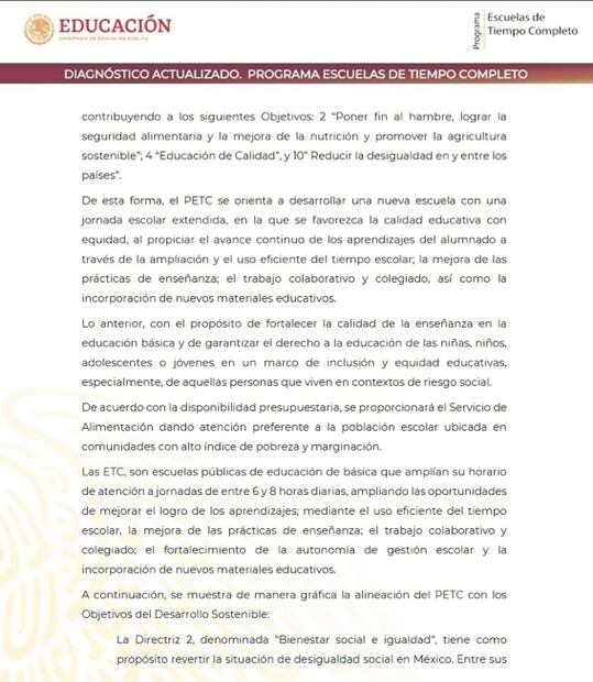 SEP de la 4T defendía las Escuelas de Tiempo Completo