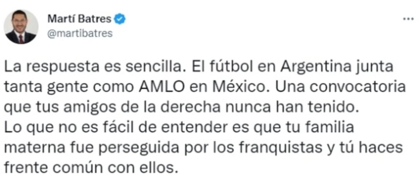 Martí Batres responde a Héctor Suárez Gomís sobre "acarreo" de AMLO y convocatoria de futbol en Argentina