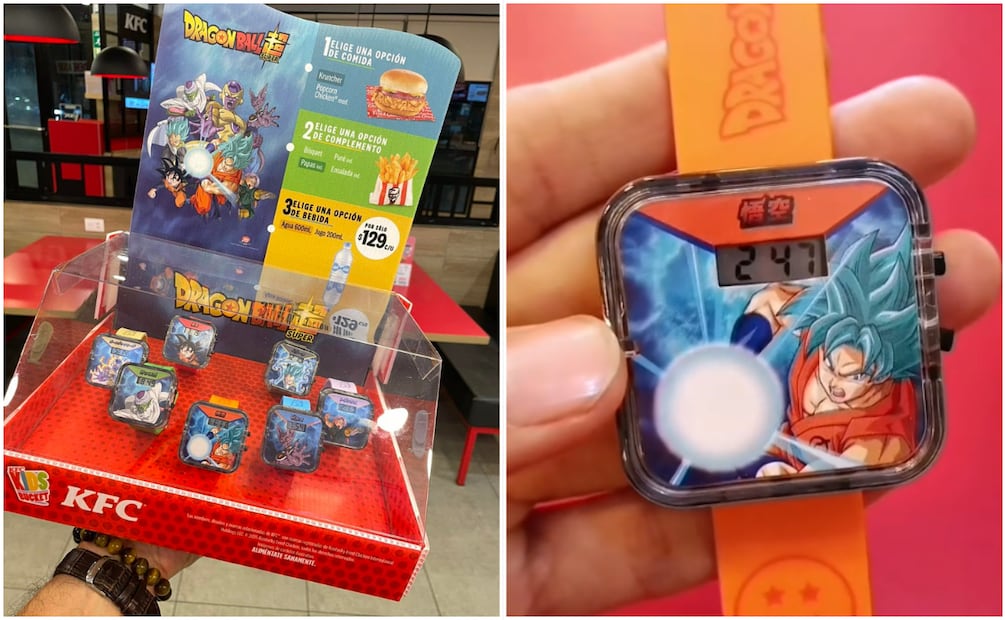 Así son los nuevos relojes coleccionables de "Dragon Ball Super" en KFC México. Foto: Redes Sociales