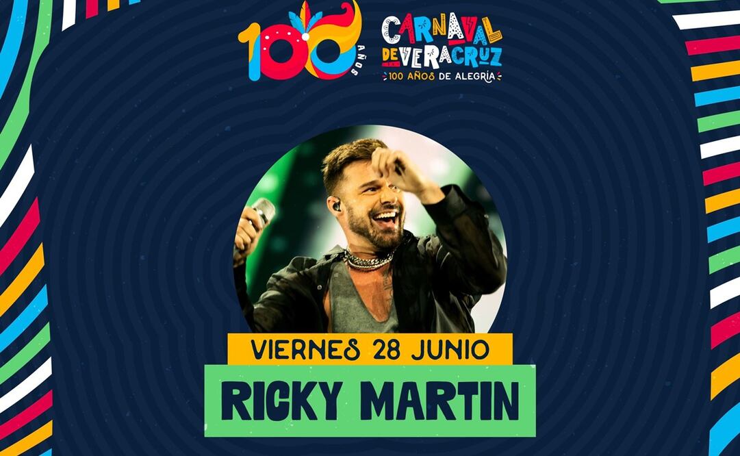 Ricky Martin, será el invitado especial para la celebración de los cien años del Carnaval Veracruz 2024. Foto: especial
