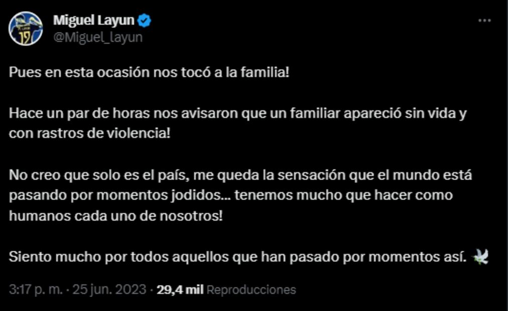 Miguel Layún compartió la noticia en sus redes sociales