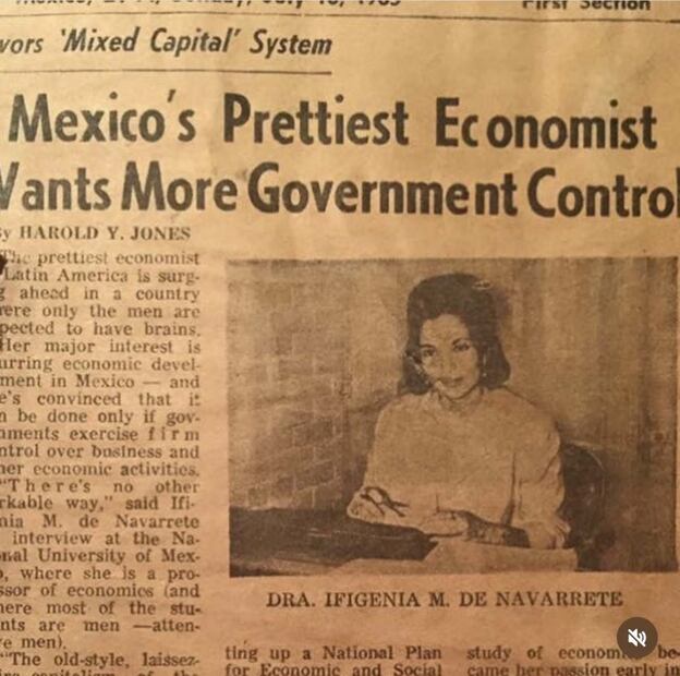 La doctora Ifigenia Martínez fue nombrada por periódicos extranjeros como "la economista más linda de México". Foto: X @IfigeniaMtz