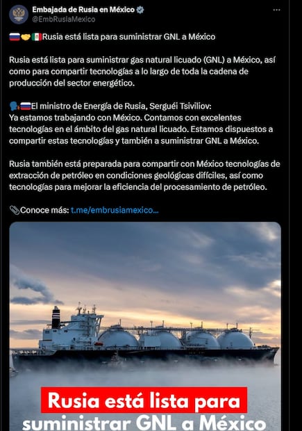 Embajada de Rusia en México a través de su cuenta oficial de X. Foto: captura de pantalla