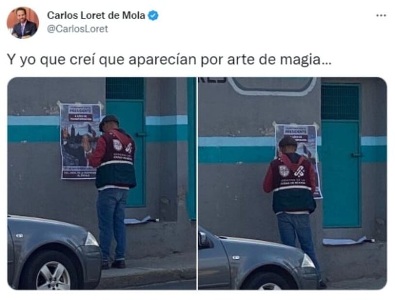 Además del Metro, Loret de Mola exhibe colocación de más propaganda para marcha de AMLO 