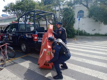 Policías de BJ y SSC implementan operativo contra "aparta lugares" en Plaza de Toros y Estadio Azul; buscan garantizar seguridad