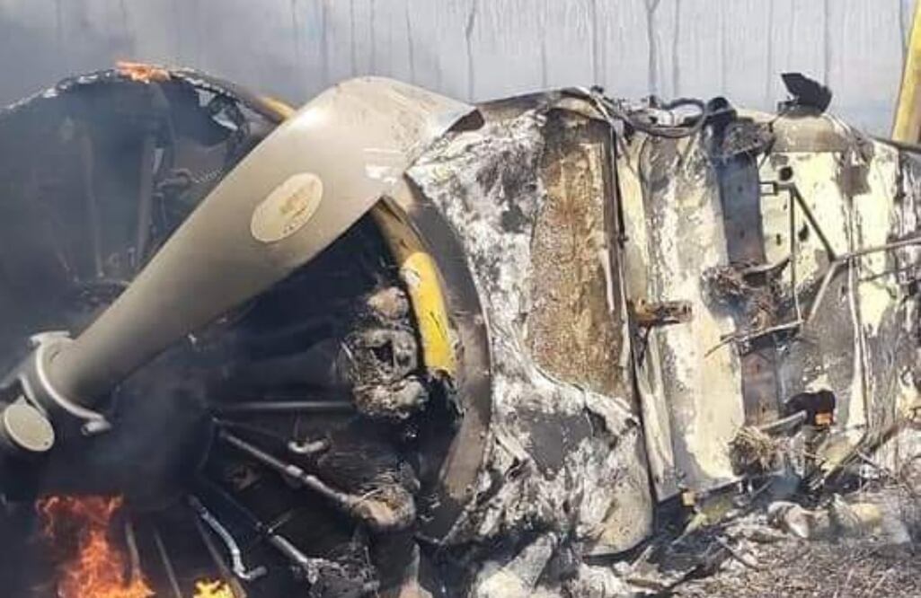 Una avioneta particular cayó en Champotón y se incendió FOTO: Especial