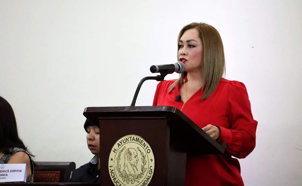 Regidora priista Nadia Reyna Camacho solicita investigación contra exalcalde (24/04/2025). Foto: Especial