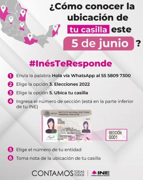 ¿No sabes en dónde está tu casilla para votar? Manda un WhatsApp