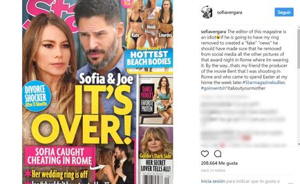 Sofía Vergara responde a revista que la tacha de infiel