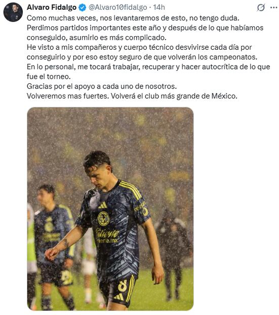 Álvaro Fidalgo dejó un mensaje en sus redes sociales. FOTO: Captura de pantalla