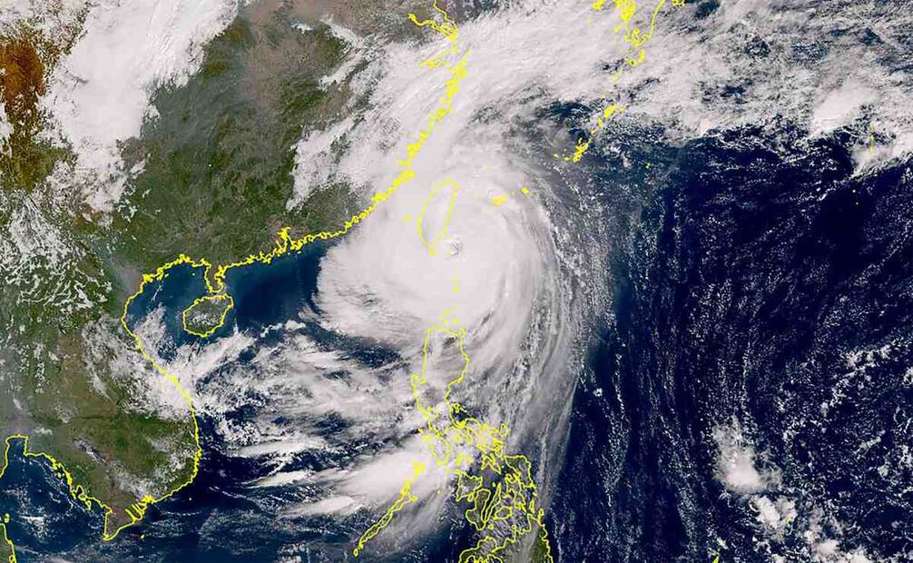 Imagen del satélite Himawari del sitio web de la Agencia Meteorológica de Japón (JMA) en colaboración con el Servicio Nacional de Satélites, Datos e Información Ambiental de la Administración Nacional Oceánica y Atmosférica. Foto: AFP
