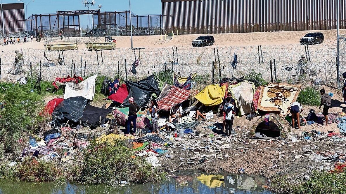 Diariamente decenas de migrantes, en su mayoría venezolanos, se instalan en campamentos improvisados tanto del lado mexicano como del estadounidense de la frontera. Foto: Paola Gamboa / El Universal