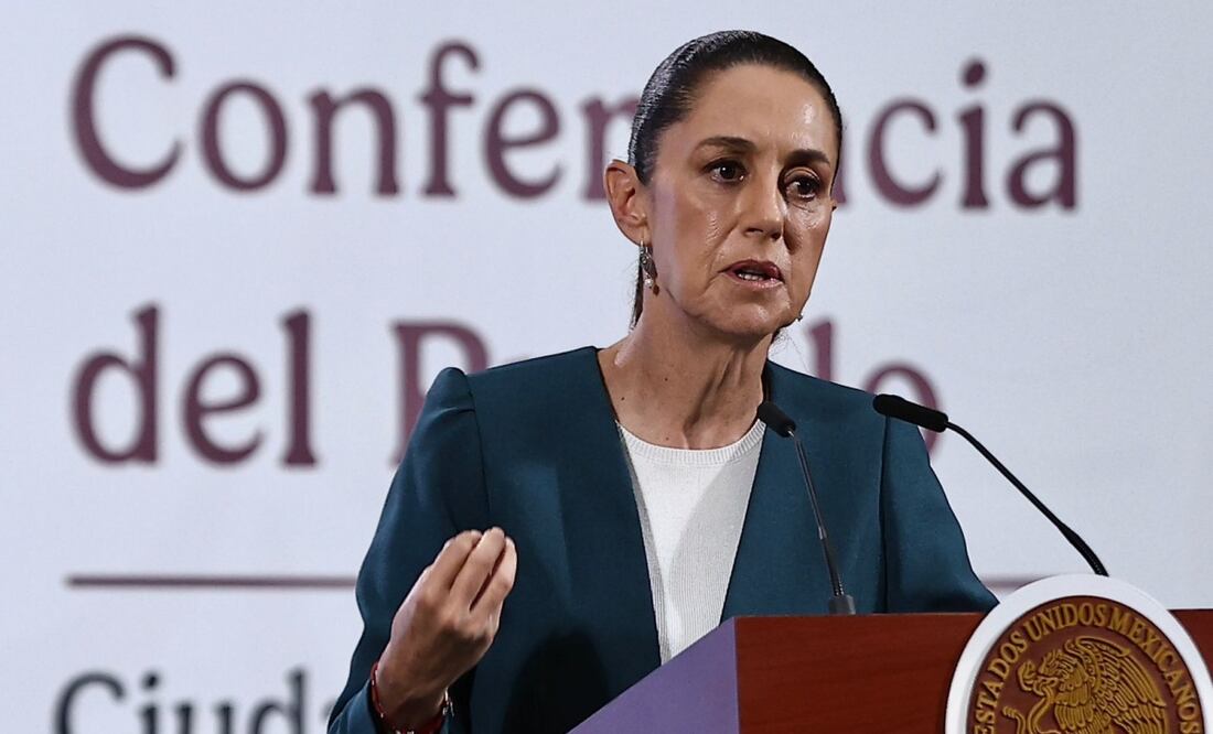 Claudia Sheinbaum en su conferencia matutina del 9 de junio de 2025. Foto: Berenice Fregoso / EL UNIVERSAL