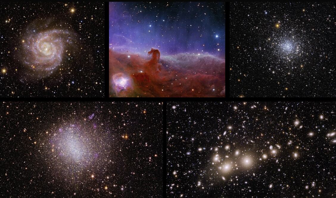 Imágenes del Universo profundo capturadas por el telescopio Euclides.
Foto: Twitter, vía @esaoperations