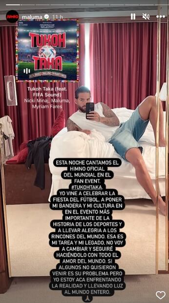 Pese a críticas por su participación en Qatar 2022, Maluma se presenta en la inauguración del FIFA Fan Festival