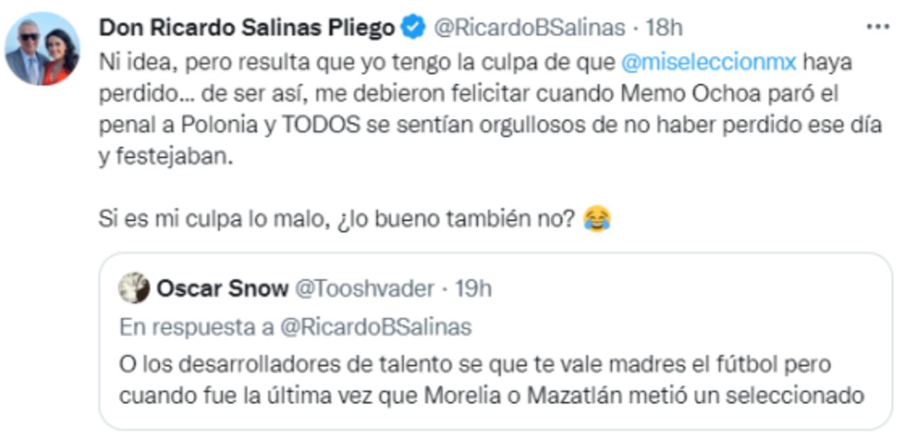 Salinas Pliego explota contra jugadores de México: “Ganan millones y pierden”