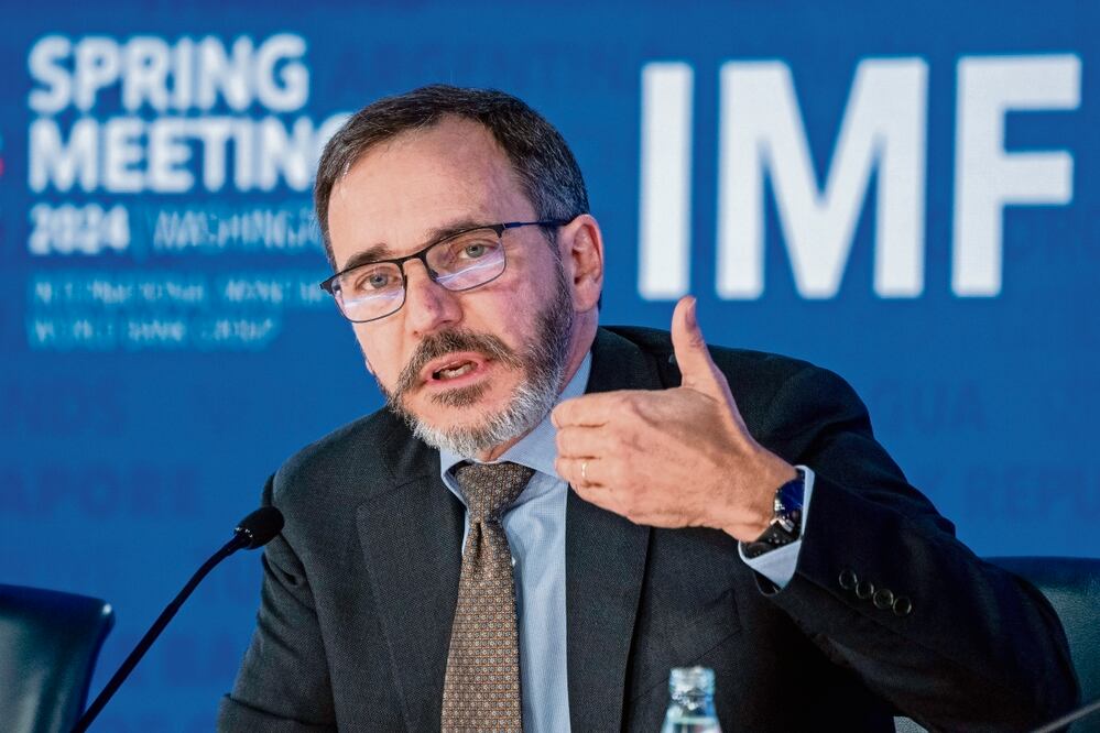 Pierre-Olivier Gourinchas, economista en jefe del Fondo Monetario Internacional, presentó ayer el reporte de Expectativas Económicas Mundiales. Foto: de AP