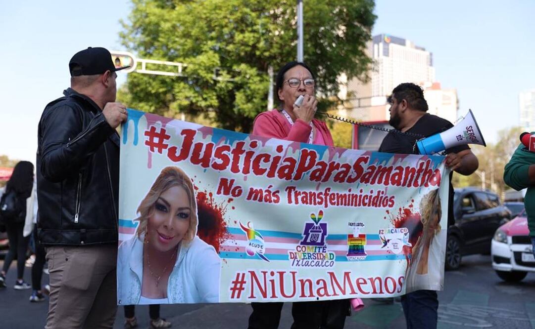 Comunidad LGBT pide justicia por Samantha Fonseca, mujer trans asesinada y marcha en la CDMX / Foto: Diego Simón. EL UNIVERSAL