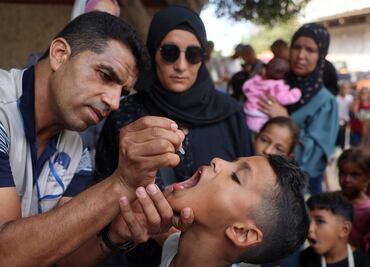 OMS realizará nueva campaña de vacunación infantil en Gaza; buscan evitar expansión de la polio en la Franja
